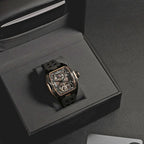 Gresham GI Special Edition Automatic Movt. 5ATM WR Skeleton Dial Mens Watch - Black - Rose