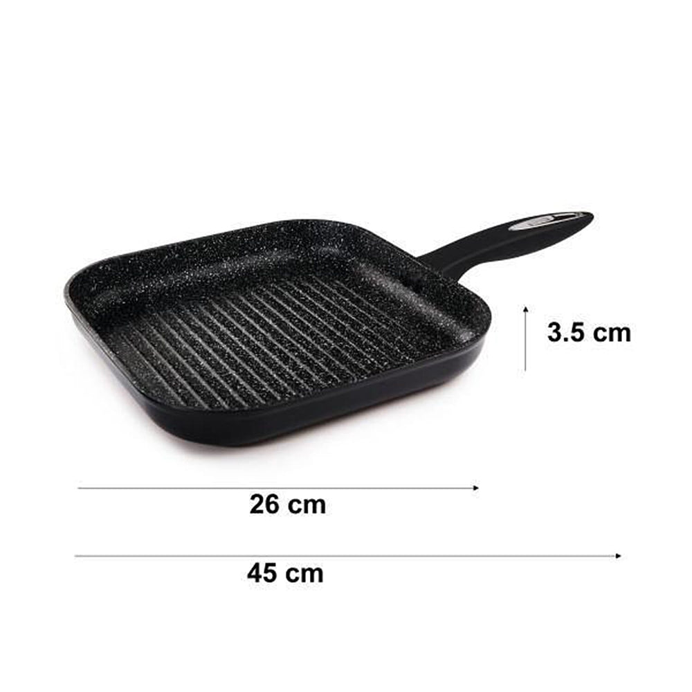 Grill Pan and Griddle (Size 1x1x1 cm) - Black