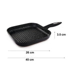 Grill Pan and Griddle (Size 1x1x1 cm) - Black