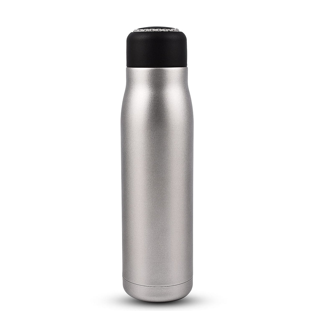 Grunwerg Lighweight Vacuum Insulated Travel Bottle (0.5L) - Matt Silver - 10hrs HOT, 30 hrs COLD