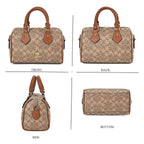 Guanchi Crossbody Bag with Exterior Zipped Pocket, Handle Drop - Shoulder Strap - Brown