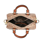 Guanchi Crossbody Bag with Exterior Zipped Pocket, Handle Drop - Shoulder Strap - Brown