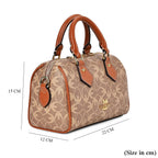 Guanchi Crossbody Bag with Exterior Zipped Pocket, Handle Drop - Shoulder Strap - Brown
