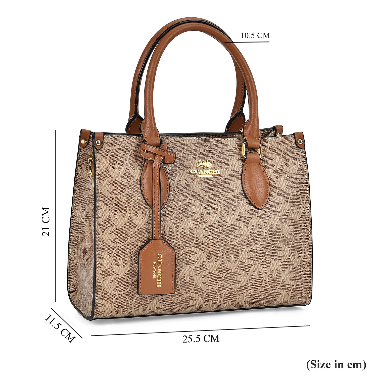 GUANCHI Crossbody Bag with Shoulder Strap - Brown