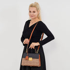 GUANCHI Crossbody Bag with Handle Drop - Brown & Black