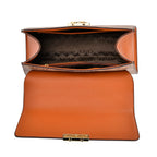 GUANCHI Oval Pattern Crossbody Bag with Handle Drop - Brown & Beige