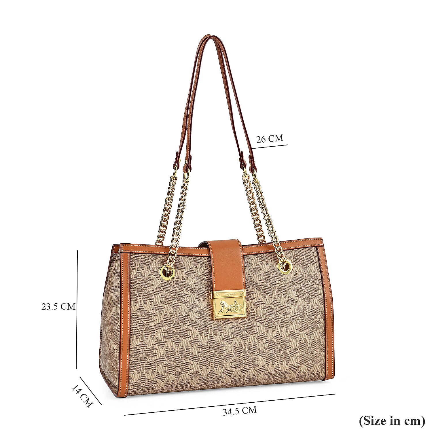 GUANCHI Shoulder Bag with Exterior Zipped Pocket - Brown