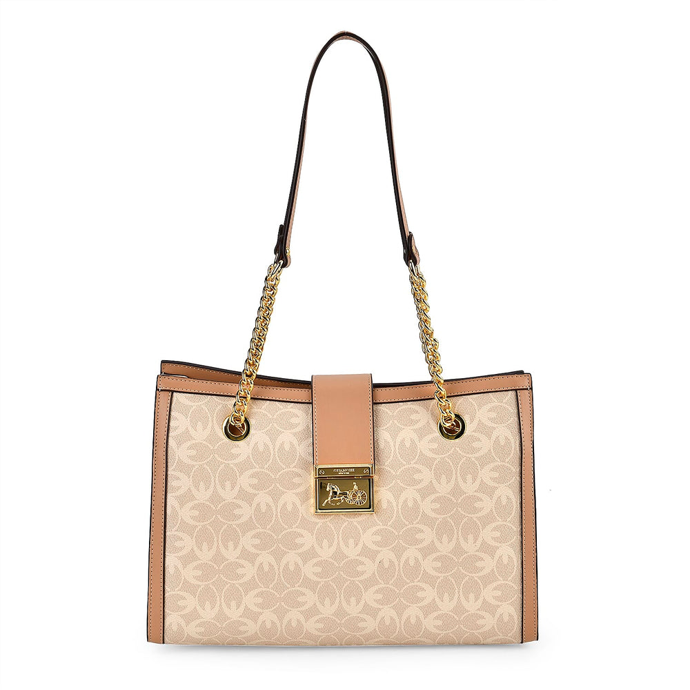 GUANCHI Shoulder Bag with Exterior Zipped Pocket - Off White