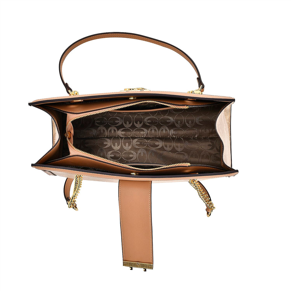 GUANCHI Shoulder Bag with Exterior Zipped Pocket - Off White