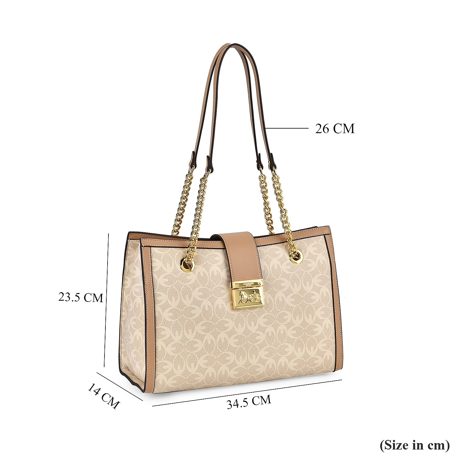 GUANCHI Shoulder Bag with Exterior Zipped Pocket - Off White