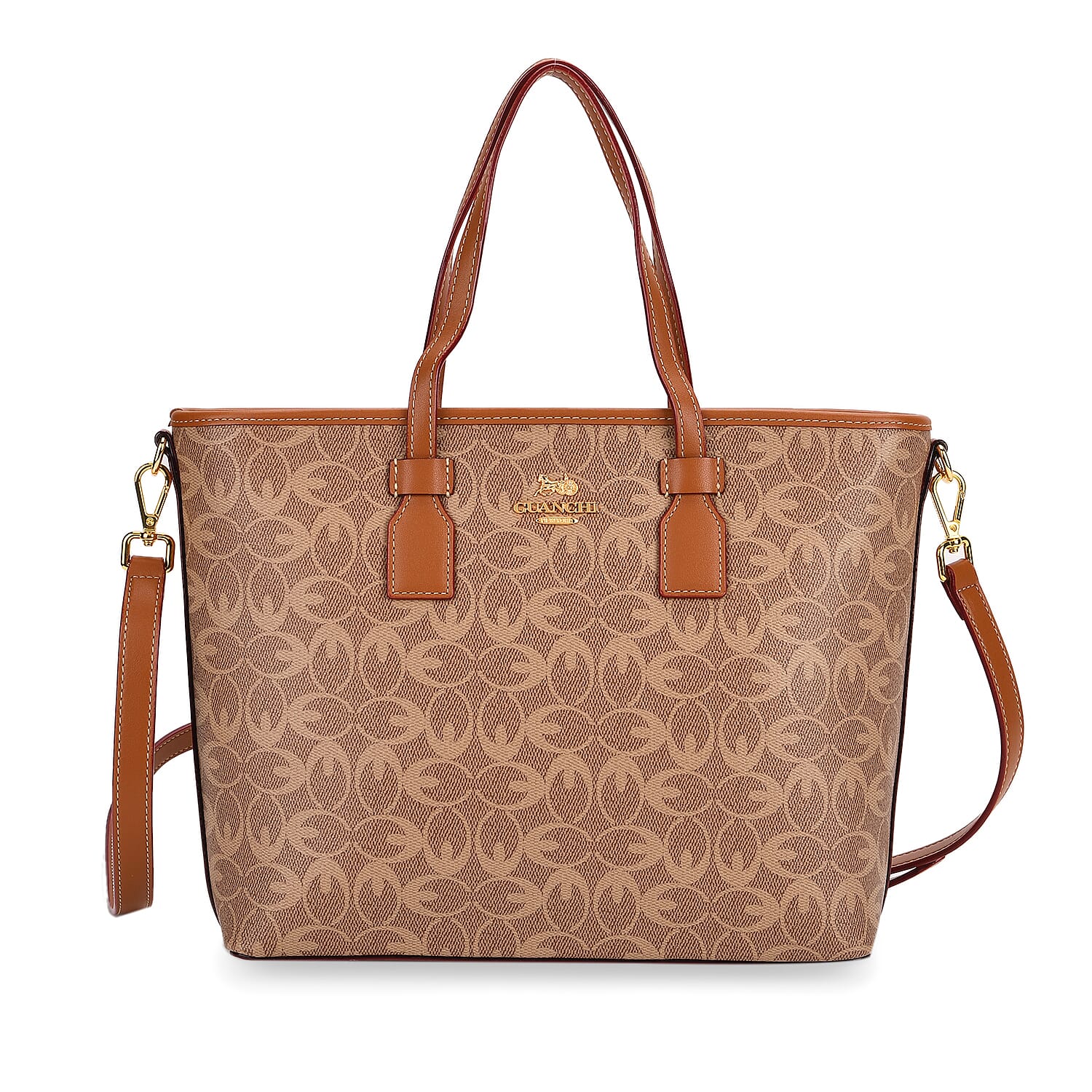 Guanchi Tote Bag with Detachable Shoulder Strap - Tan