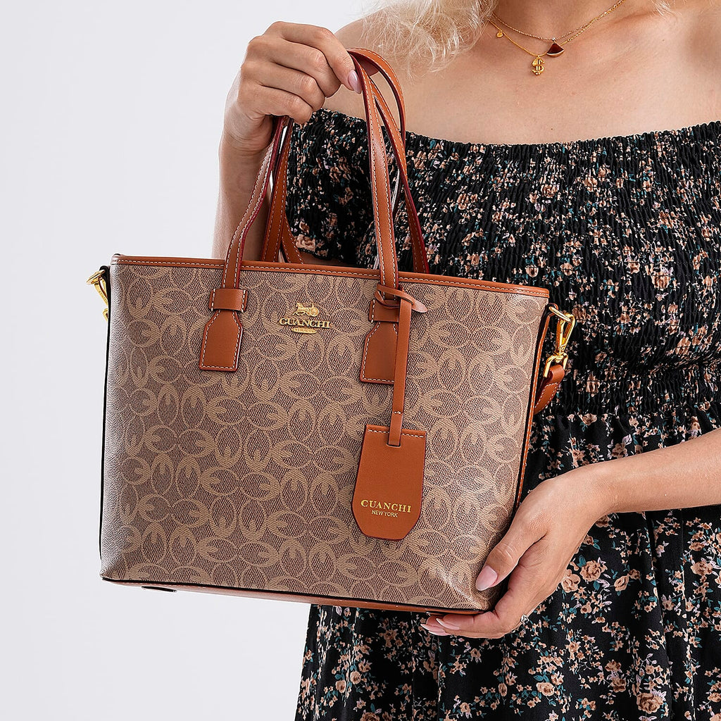 Guanchi Tote Bag with Detachable Shoulder Strap - Tan