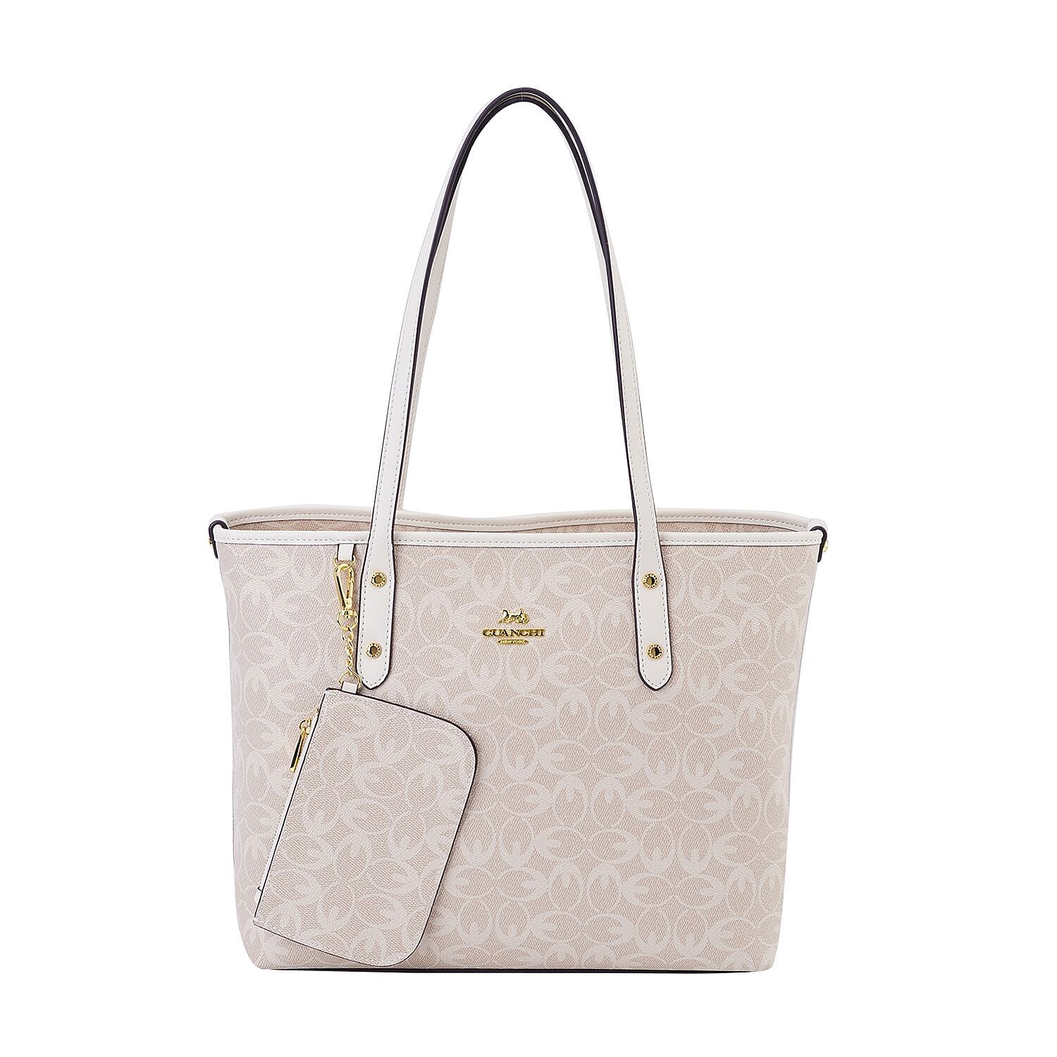 GUANCHI Tote Bag with Detachable Coin Pouch - Off White