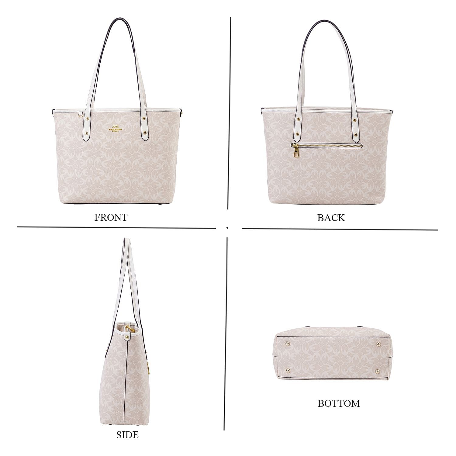 GUANCHI Tote Bag with Detachable Coin Pouch - Off White