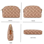 Guanchi Stylish Crossbody Bag with Shoulder Chain Strap - Brown & Beige