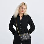 Guanchi Stylish Crossbody Bag with Shoulder Chain Strap - Dark Coffee