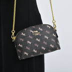 Guanchi Stylish Crossbody Bag with Shoulder Chain Strap - Dark Coffee