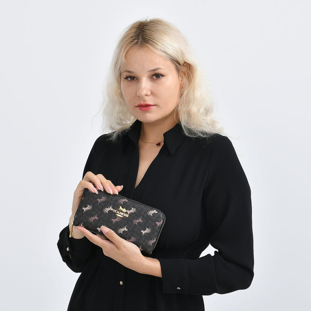 Guanchi Stylish Patterned Wallet - Black & Beige