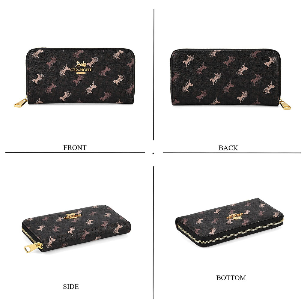 Guanchi Stylish Patterned Wallet - Black & Beige