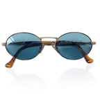 Gucci Ladies Retro Sunglasses with Green Lenses - Gold