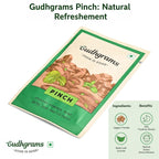 Gudhgrams PINCH BETEL LEAF - MINT A classic combination of the sharp earthiness of betel leaves and the fresh hint of mint, this flavor is indeed a no-brainer. Licorice brings the Ayurvedic upside to