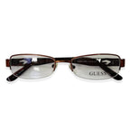 Guess Brown Rectangular Half-Rim Readers With Decorative Guess Logo On Sides (Power 3)