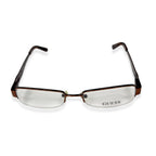Guess Brown Rectangular Half-Rim Readers With Decorative Guess Logo On Sides (Power 3)