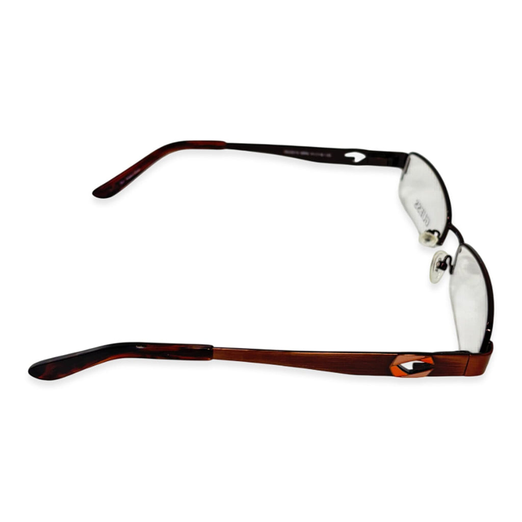 Guess Brown Rectangular Half-Rim Readers With Decorative Guess Logo On Sides (Power 3)