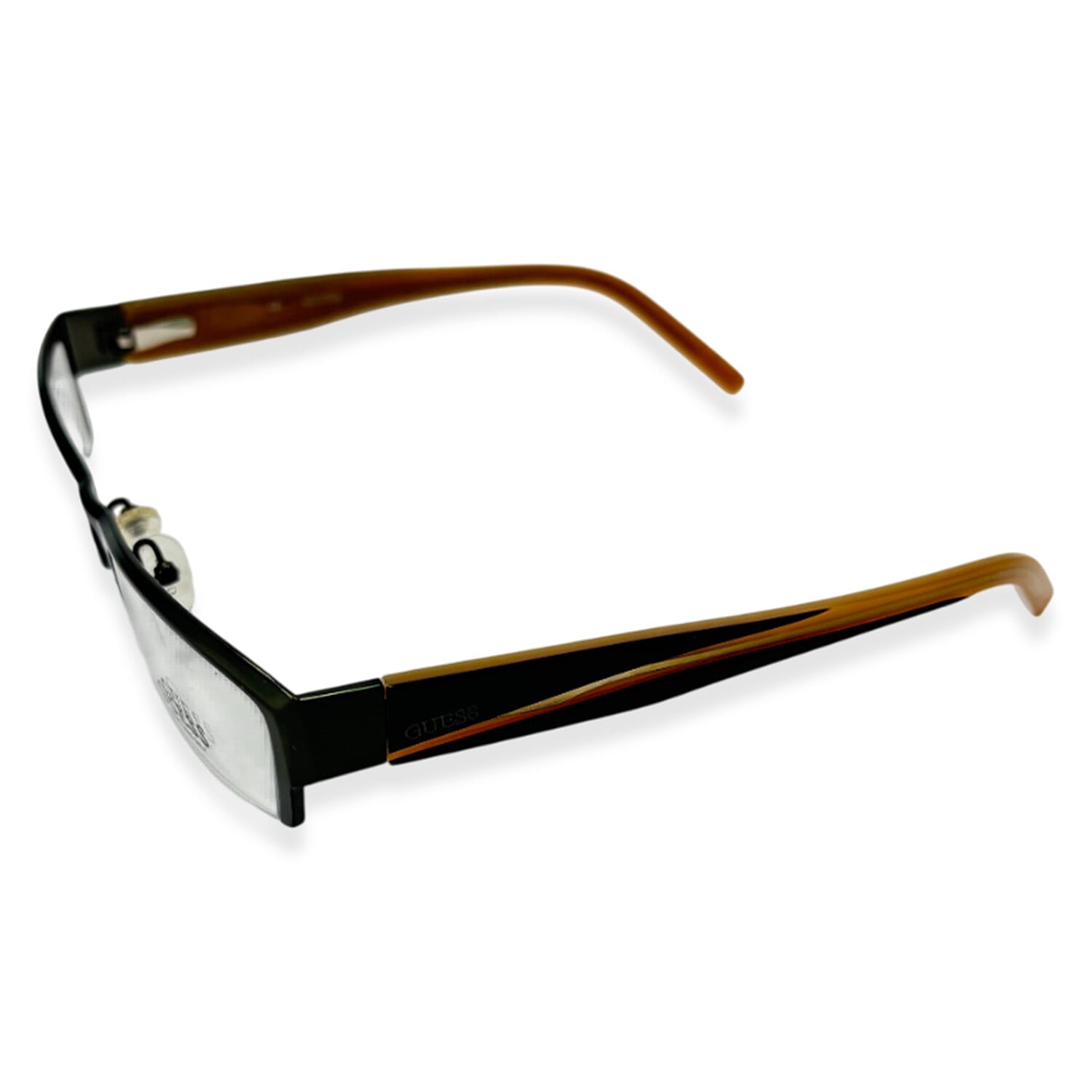 Guess Dark Green & Beige Rectangular Semi-Rimless Readers (Power 1.5)