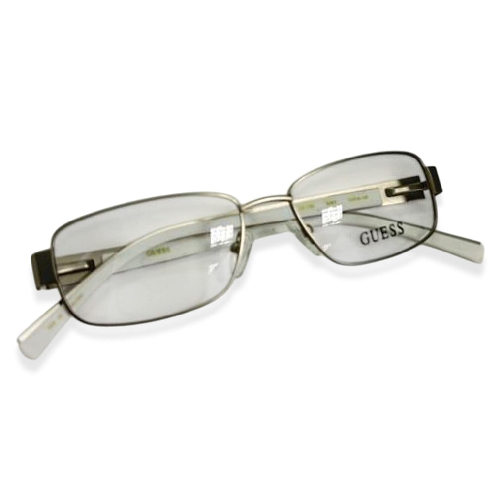 Guess Silver White Metal Rectangular Readers With Guess Logo (Power 2)
