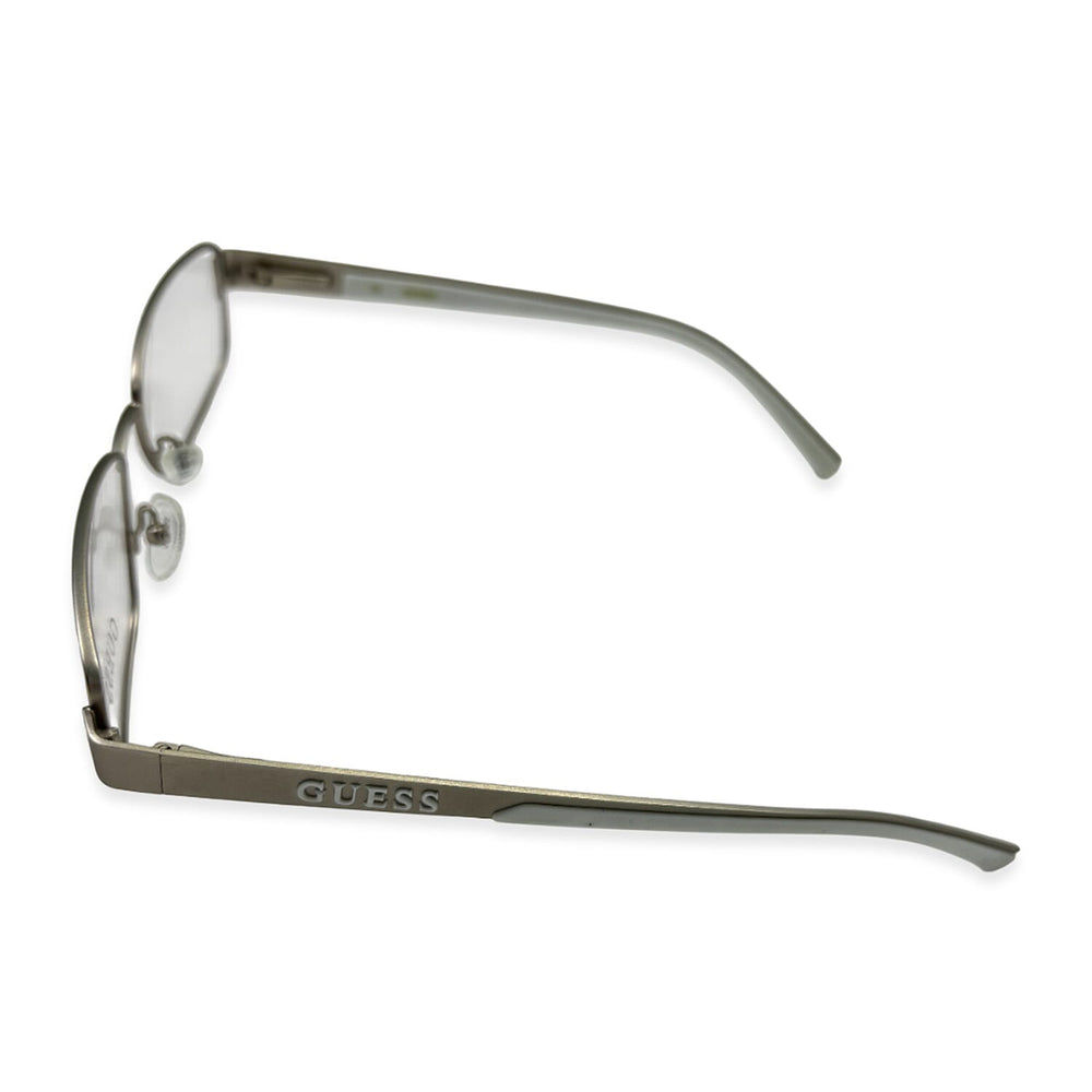 Guess Silver White Metal Rectangular Readers With Guess Logo (Power 2)