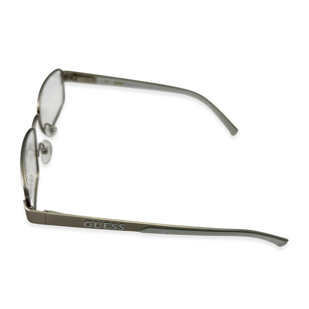 Guess Silver White Metal Rectangular Readers With Guess Logo (Power 2)
