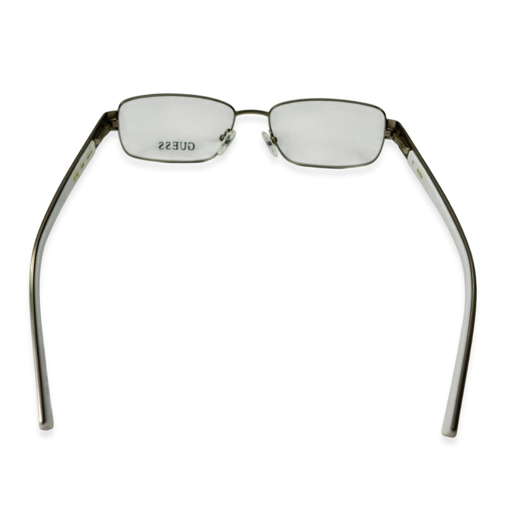 Guess Silver White Metal Rectangular Readers With Guess Logo (Power 2)