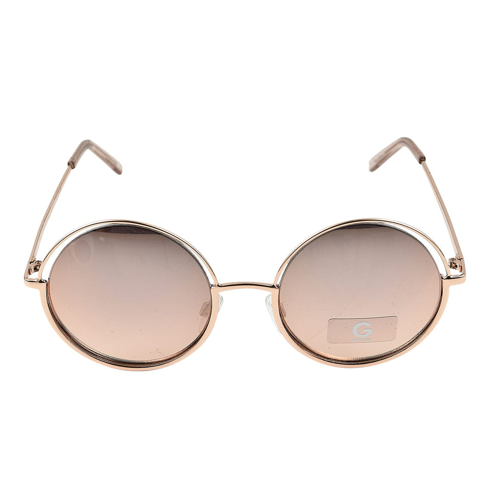 Guess Womens Round Rose Gold Sunglass