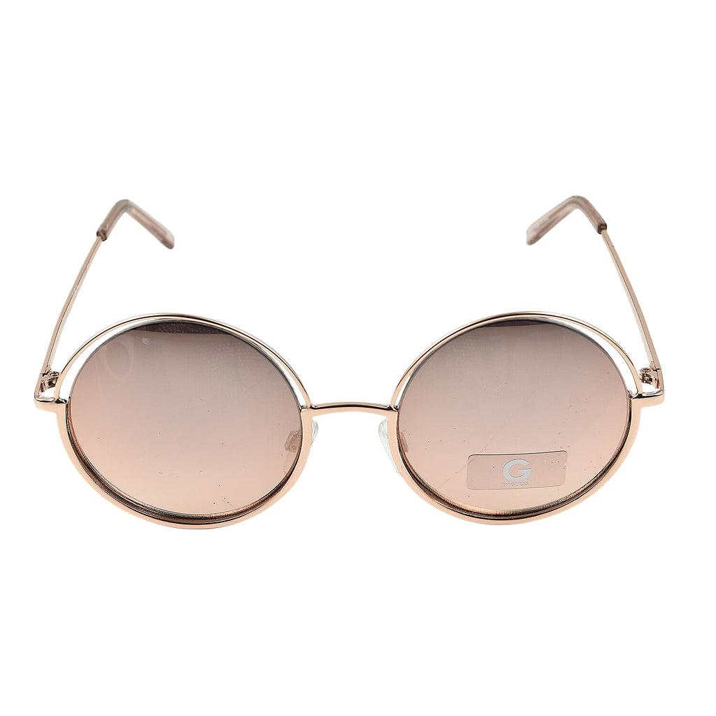 Guess Womens Round Rose Gold Sunglass