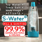 H2O E3 Multi-Purpose Cleaning System with Mop and 3 Floor Cloths, eActivator, PLUS Fruit - Veg eSprayer, eSqueegee, 2 Mini Sprayers, Measuring Spoon.
