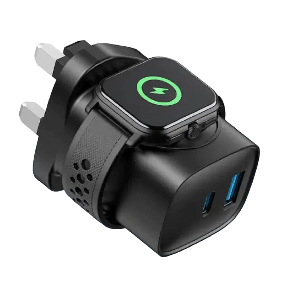 HAVIT 22w Fast Charging 2 Port USB - A & C with Built-in Apple Watch Charger