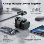 HAVIT 22w Fast Charging 2 Port USB - A & C with Built-in Apple Watch Charger