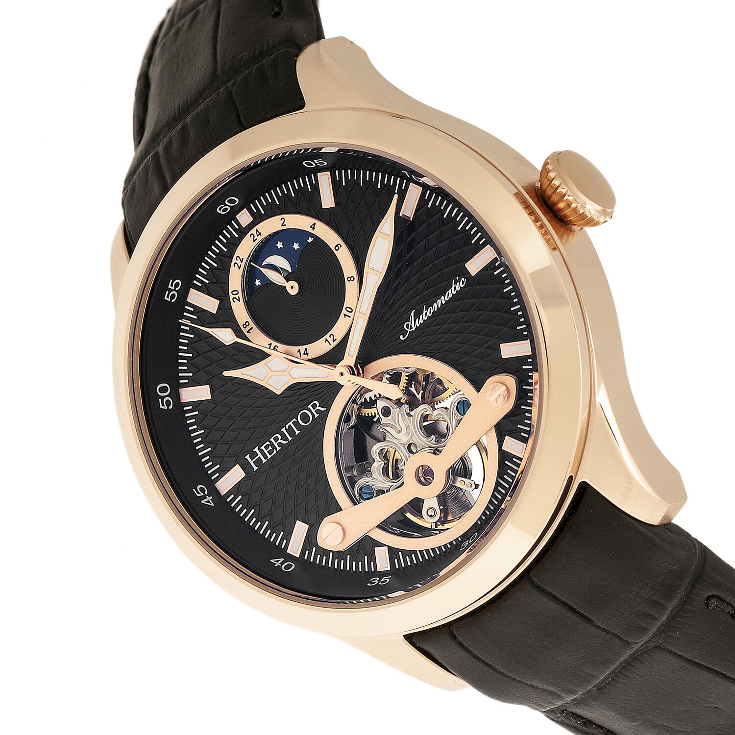 Automatic Mens Watch in Leather