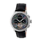 HERITOR Luciano Automatic Movt. 20ATM Water Resistant Black Dial Mens Watch with Silver Colour Stainless Steel Strap and Silver-Tone Case