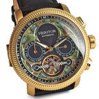 HERITOR Luciano Automatic Movt. 20ATM Water Resistant Green Dial Mens Watch with Silver Colour Stainless Steel Strap and Silver-Tone Case