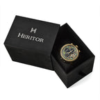 HERITOR Luciano Automatic Movt. 20ATM Water Resistant Green Dial Mens Watch with Silver Colour Stainless Steel Strap and Silver-Tone Case