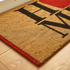 HOME Vinyl-Backed Coir Tufted Printed Doormat (45x75cm) - Brown