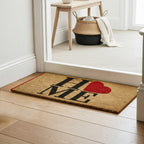 HOME Vinyl-Backed Coir Tufted Printed Doormat (45x75cm) - Brown