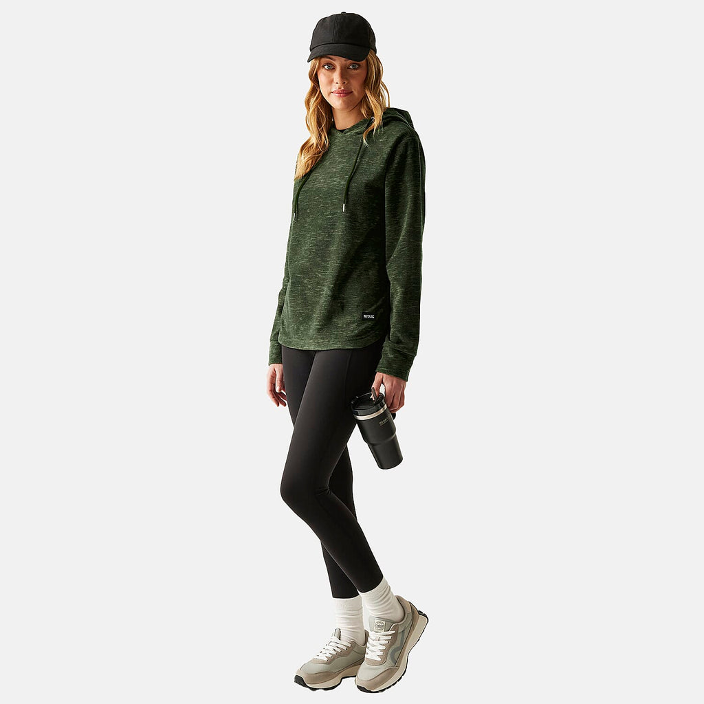 Regatta Womens Marl Fleece Hoodie (Size 22) - Dark Khaki