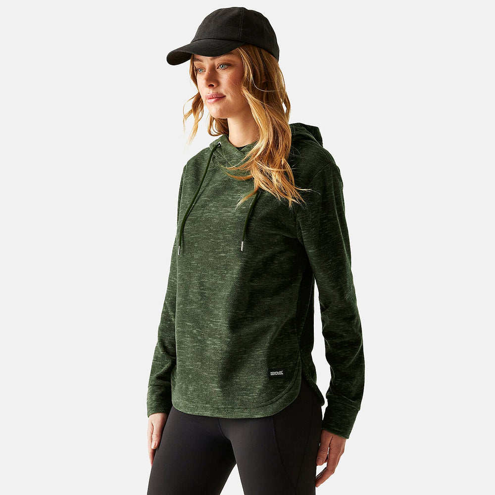 Regatta Womens Marl Fleece Hoodie (Size 24) - Dark Khaki