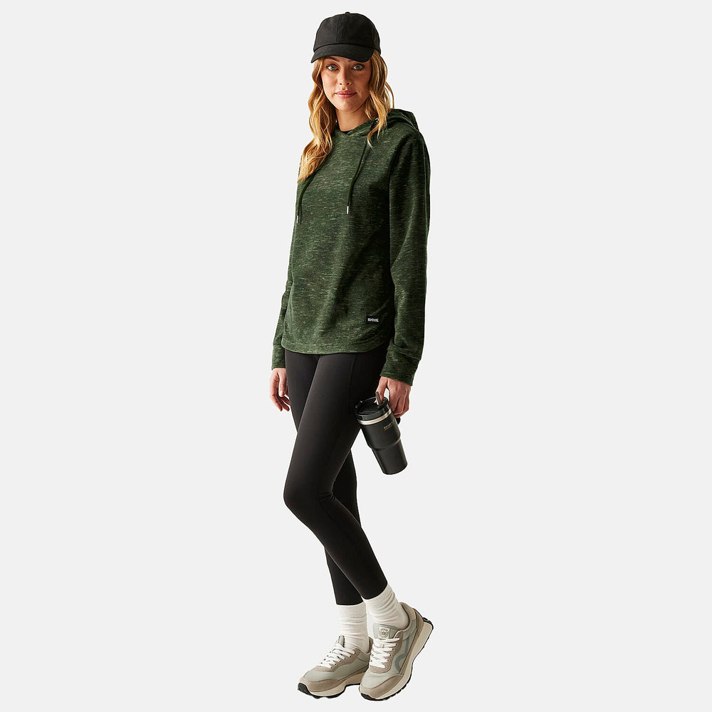 Regatta Womens Marl Fleece Hoodie (Size 24) - Dark Khaki