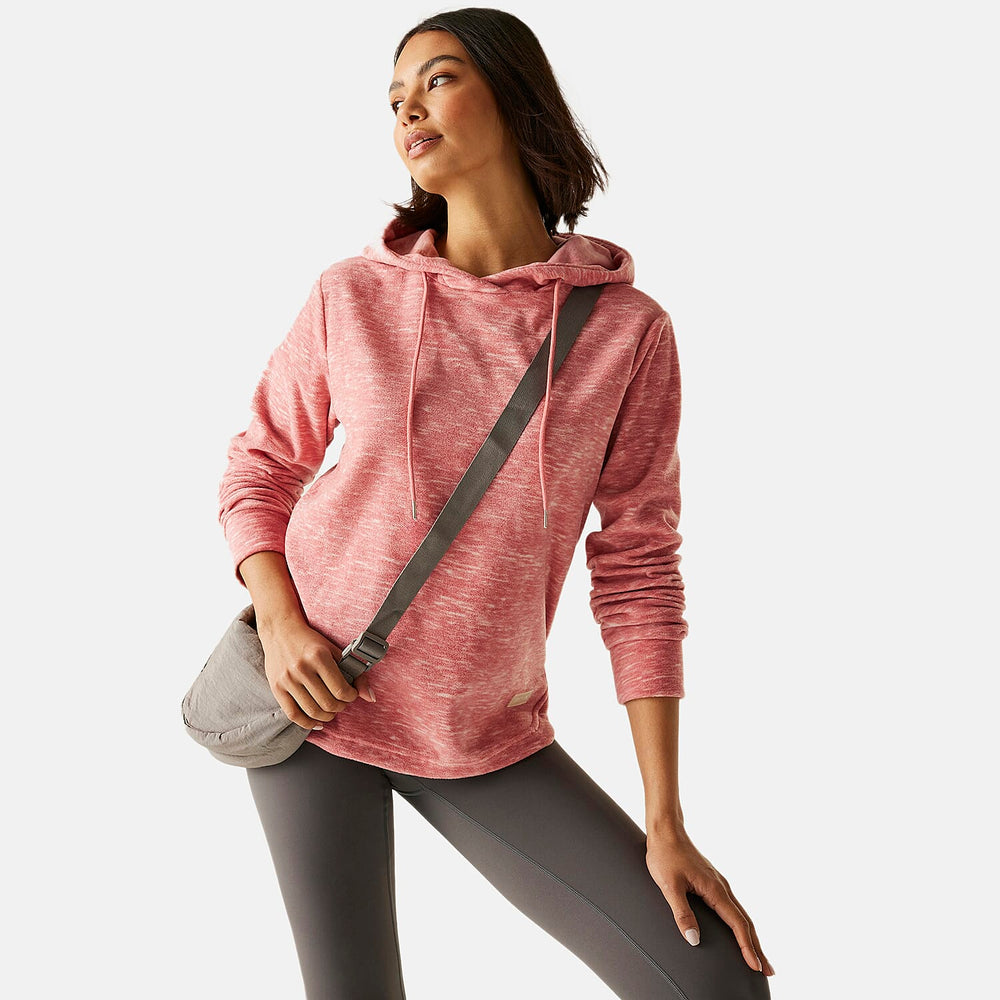 Regatta Womens Marl Fleece Hoodie (Size 12) - Dusty Rose