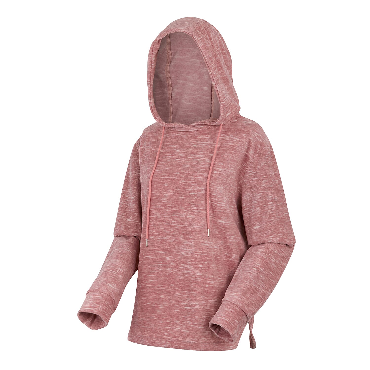 Regatta Womens Marl Fleece Hoodie (Size 16) - Dusty Rose