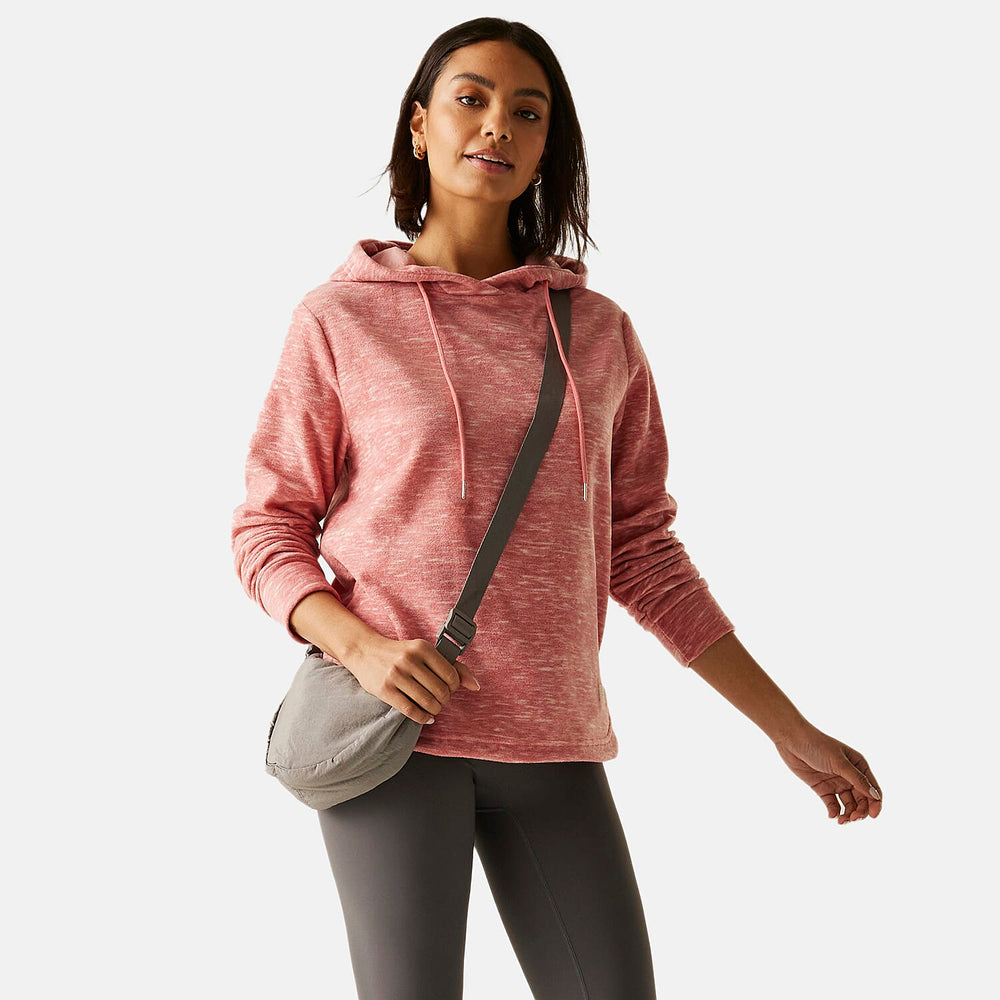 Regatta Womens Marl Fleece Hoodie (Size 18) - Dusty Rose